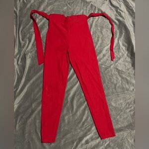 Red High-Waist Women’s Pants